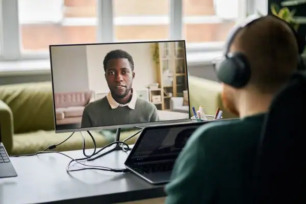 Man attending online mediation Lytham St Annes MIAMS session